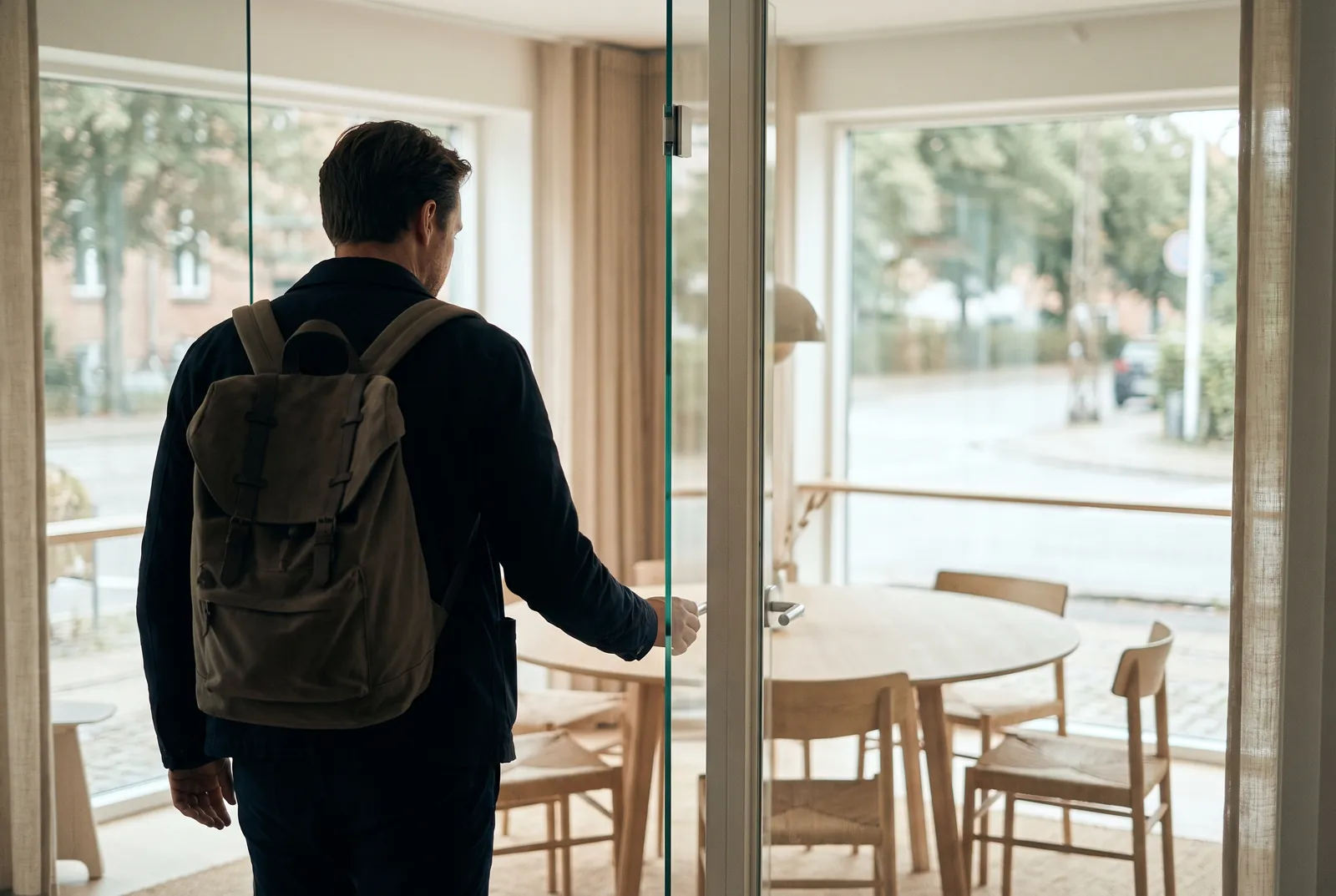 A freelancer stepping into a meeting room